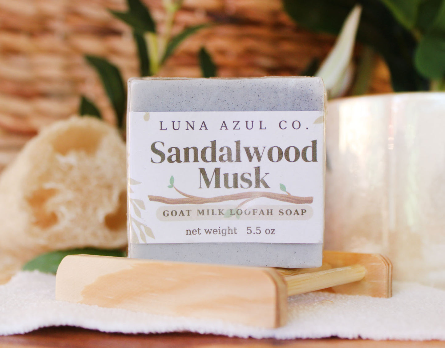 Sandalwood Musk Loofah Soap with Goat Milk - 5.5oz