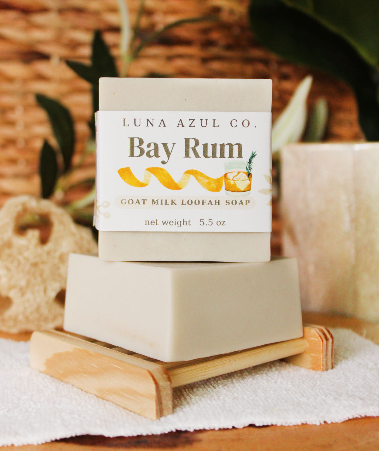 Bay Rum Loofah Soap with Goat Milk - 5.5oz