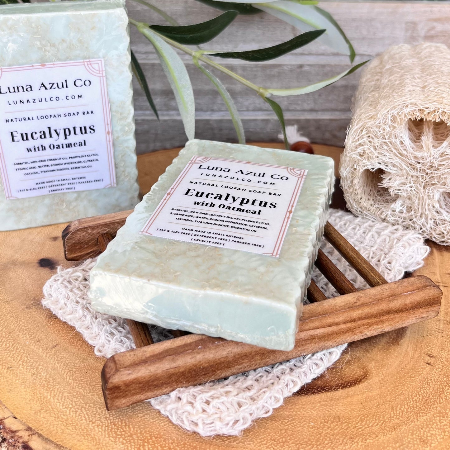 Eucalyptus Oatmeal Shredded Loofah Soap Bar