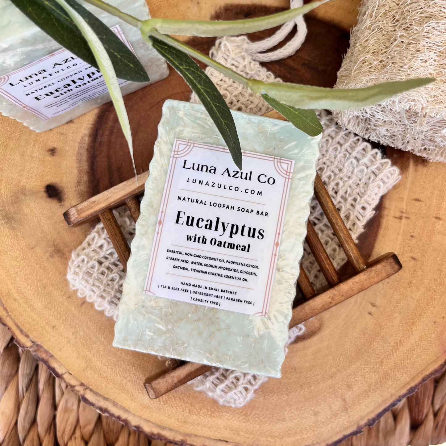 Eucalyptus Oatmeal Shredded Loofah Soap Bar