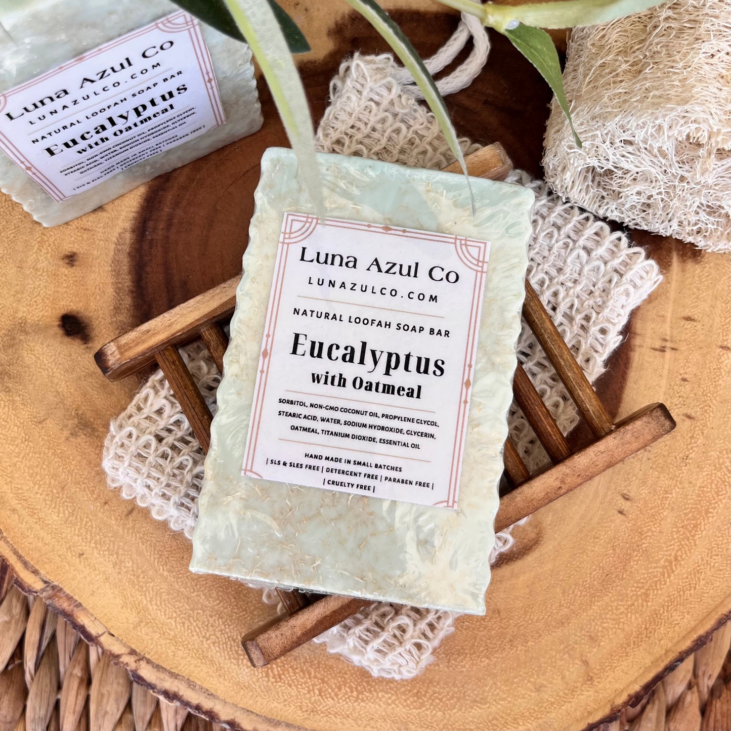 Eucalyptus Oatmeal Shredded Loofah Soap Bar