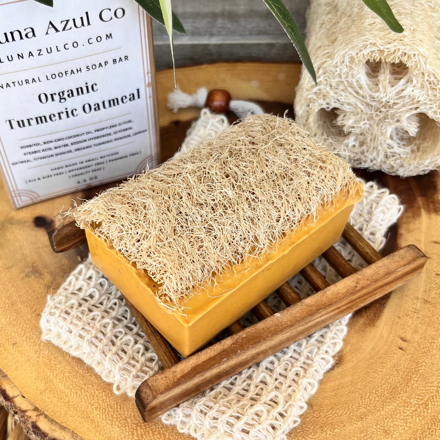 Organic Turmeric Oatmeal Loofah Soap Bar