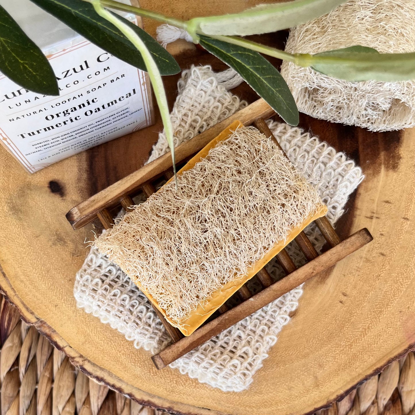 Organic Turmeric Oatmeal Loofah Soap Bar