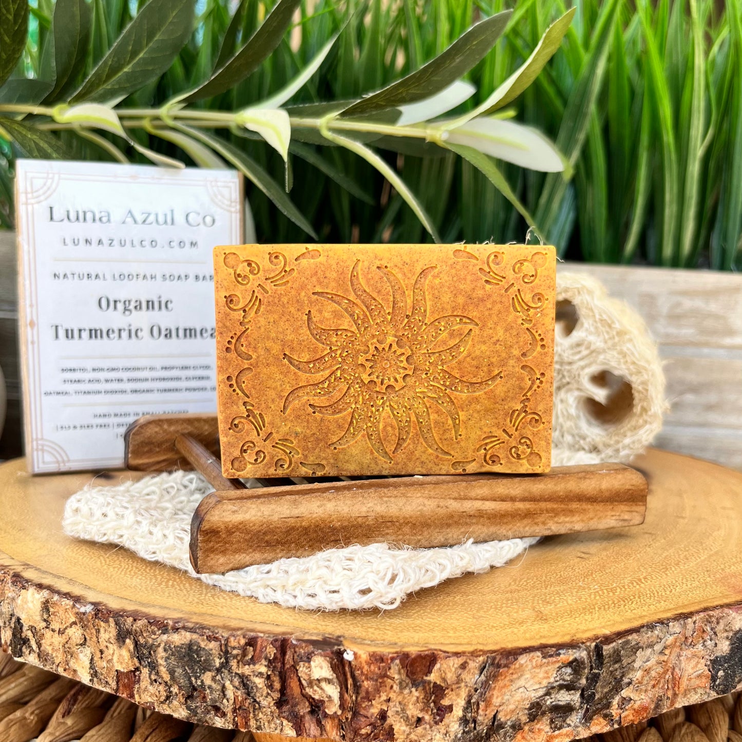 Organic Turmeric Oatmeal Loofah Soap Bar