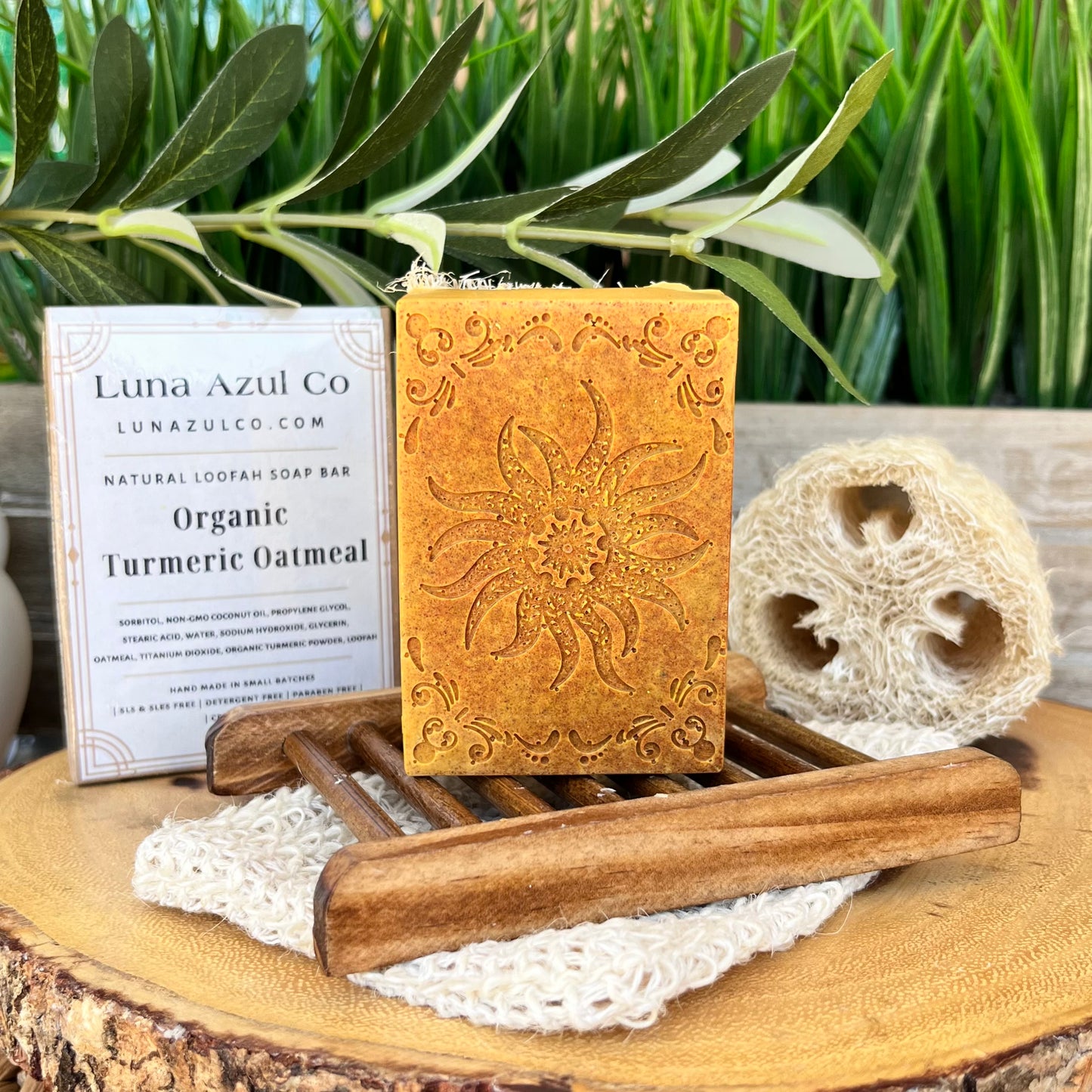 Organic Turmeric Oatmeal Loofah Soap Bar