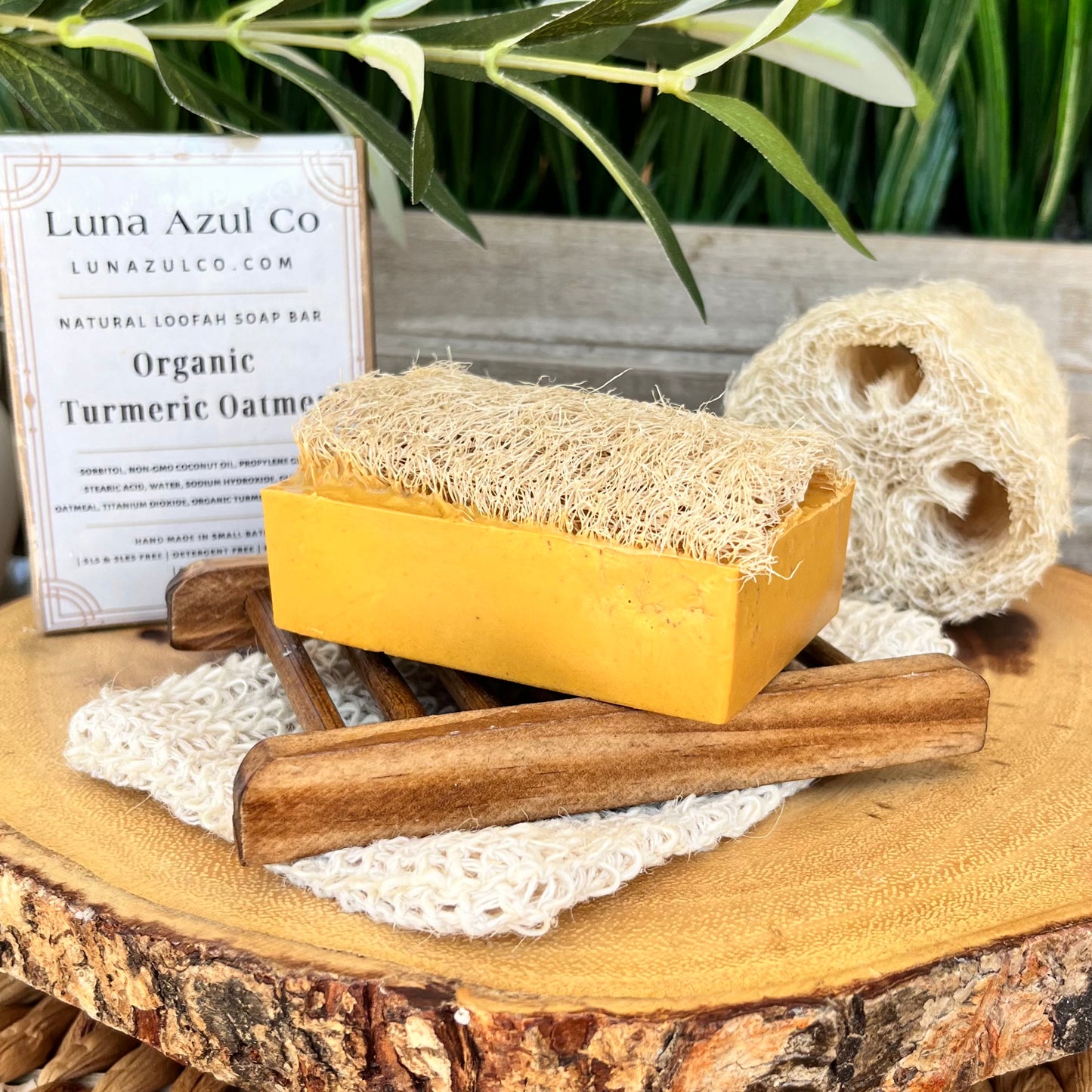 Organic Turmeric Oatmeal Loofah Soap Bar