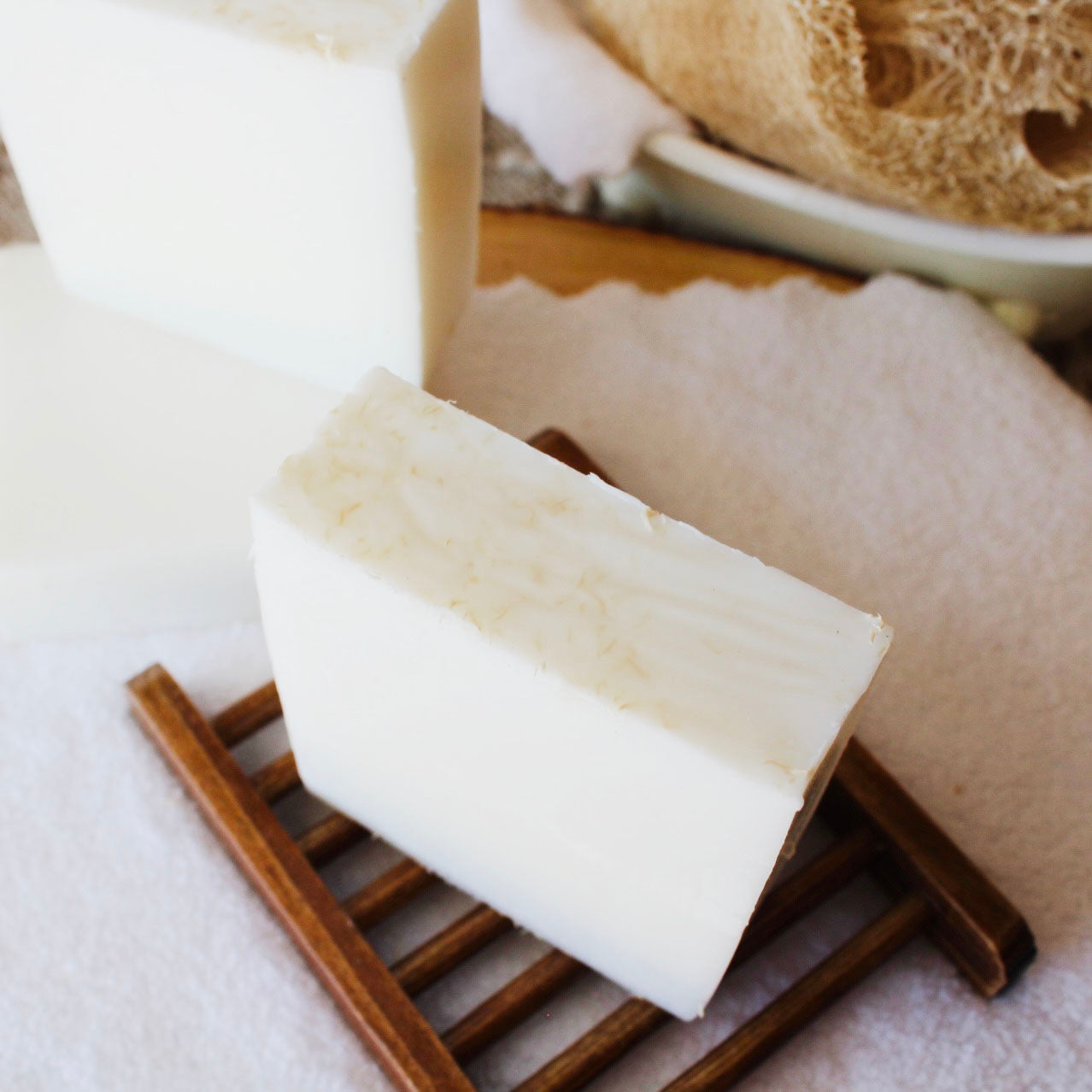 Goat Milk Fragrance Free Shredded Loofah Soap Bar