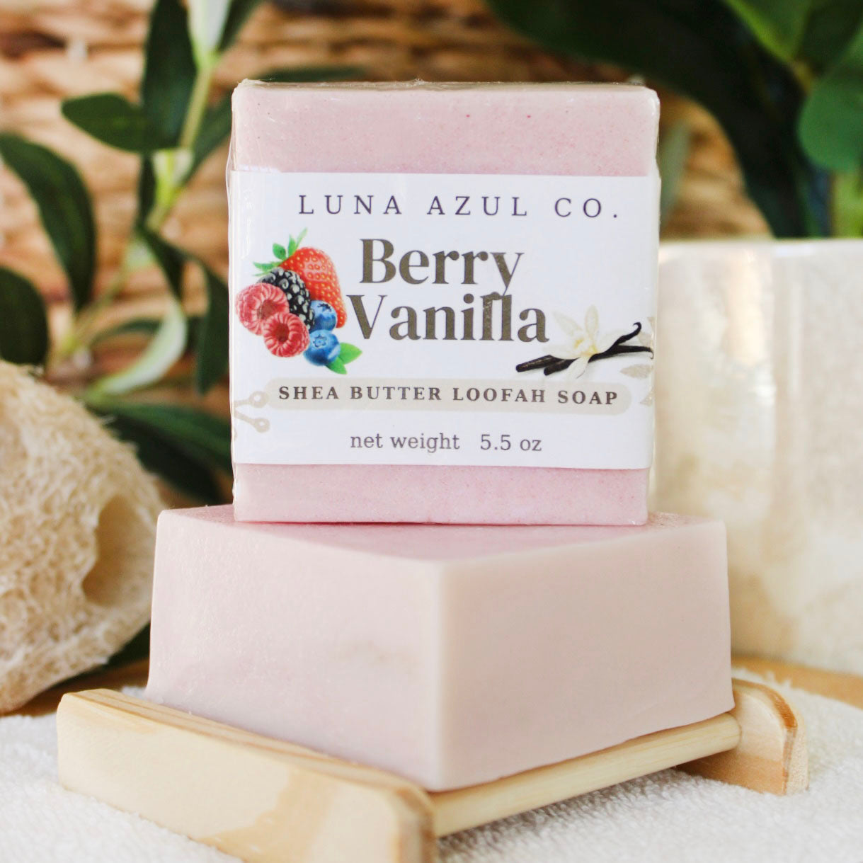 Berry Vanilla Loofah Soap with Shea Butter - 5.5oz