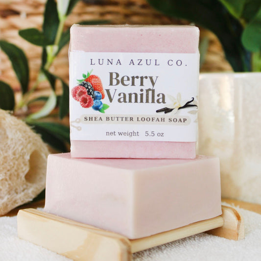 Berry Vanilla Loofah Soap with Shea Butter - 5.5oz