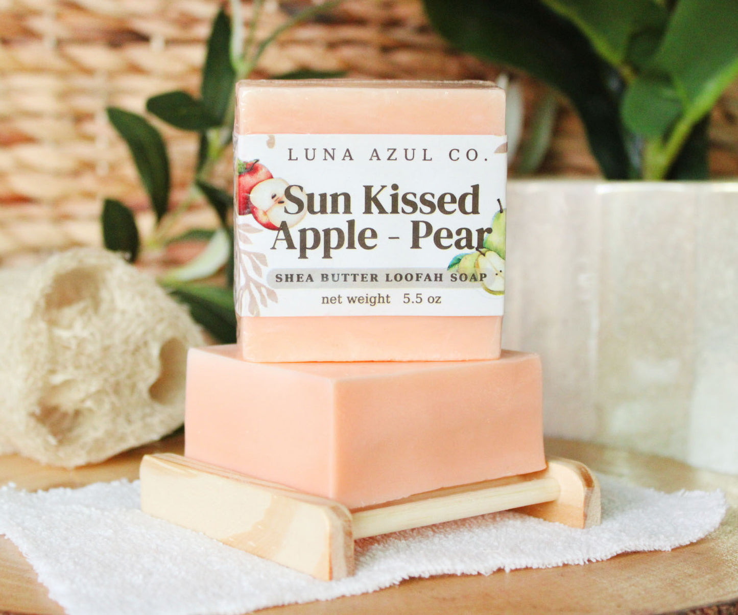 Sun Kissed Apple - Pear Loofah Soap with Shea Butter - 5.5oz