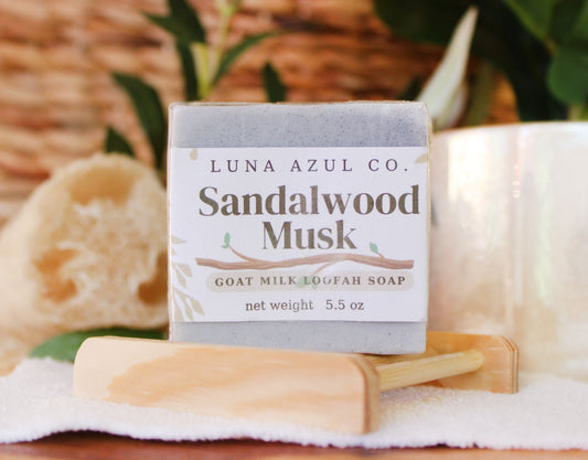 Sandalwood Musk Loofah Soap with Goat Milk - 5.5oz