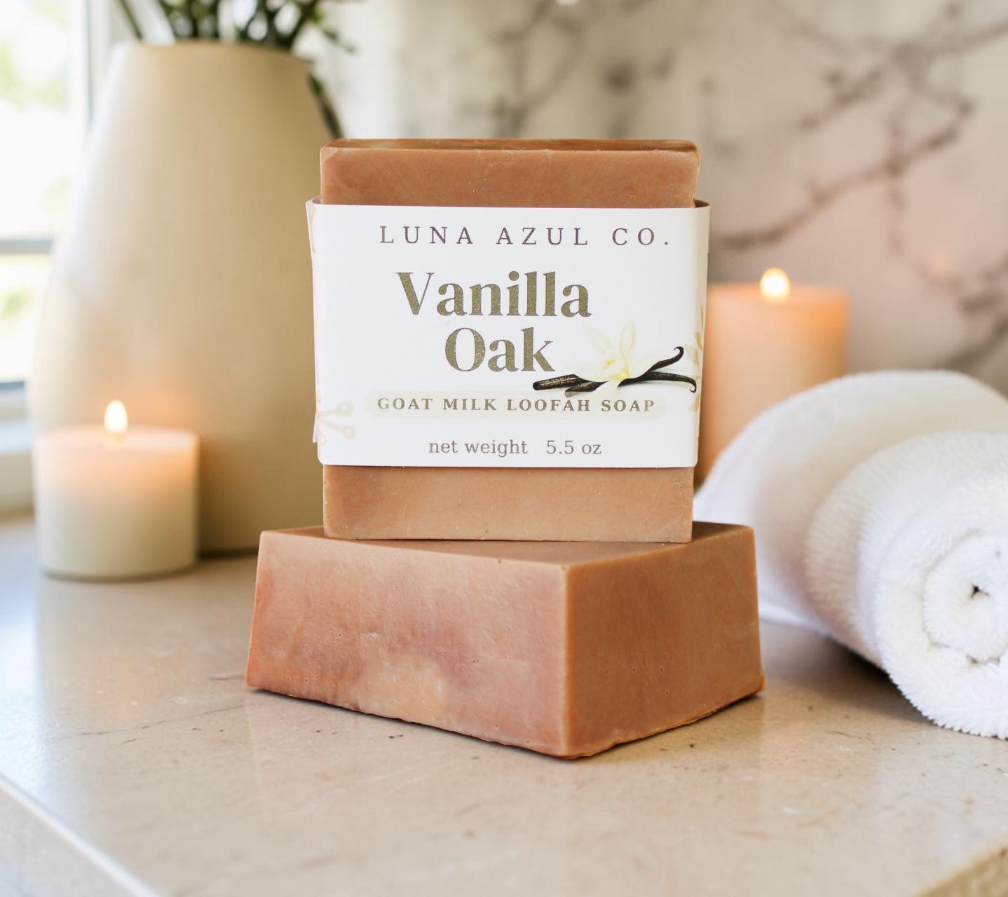 Vanilla Oak Goat Milk Loofah Soap Bar - 5.5oz