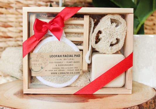 5 Piece Facial Spa Loofah & Soap Gift Set Bundle