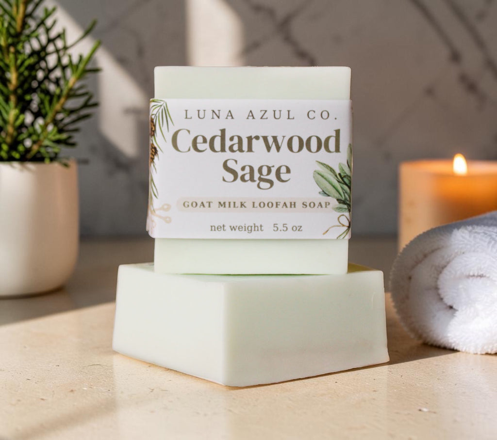 Cedarwood Sage Goat Milk Loofah Soap Bar - 5.5oz