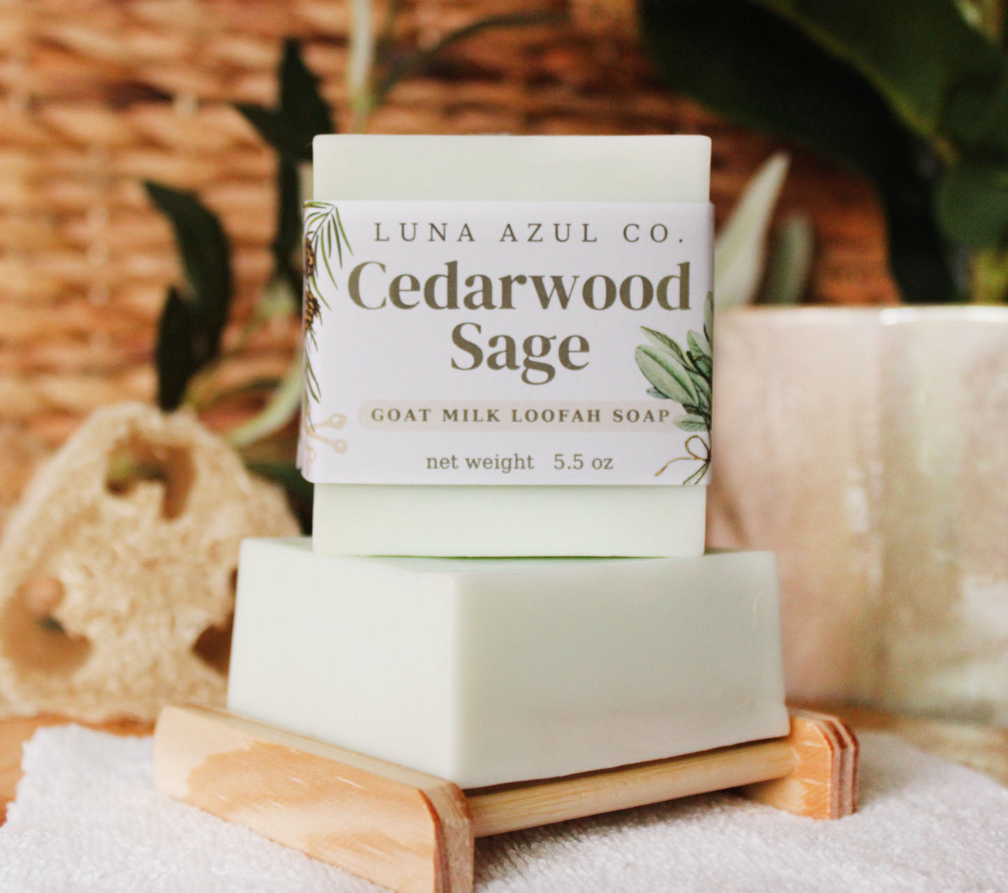 Cedarwood Sage Loofah Soap with Goat Milk - 5.5oz