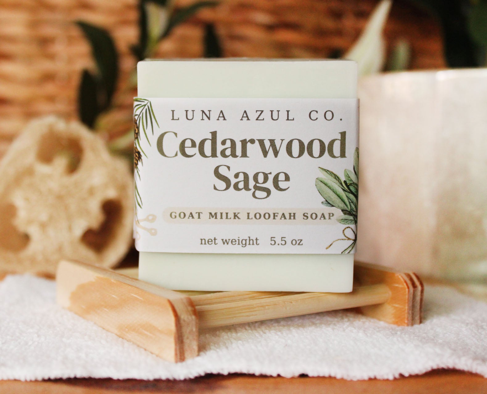 Cedarwood Sage Loofah Soap with Goat Milk - 5.5oz