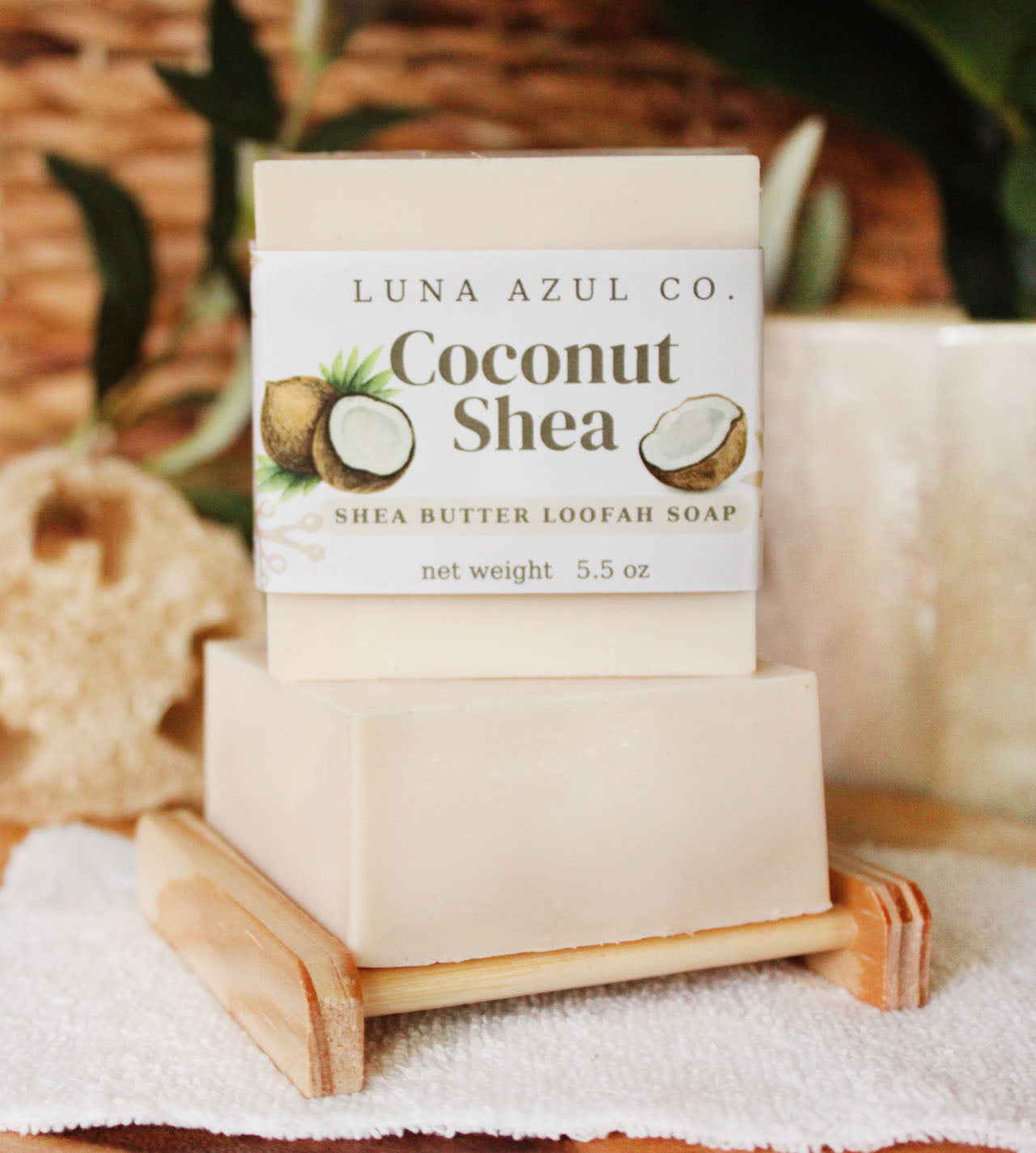 Coconut Shea Loofah Soap with Shea Butter - 5.5oz