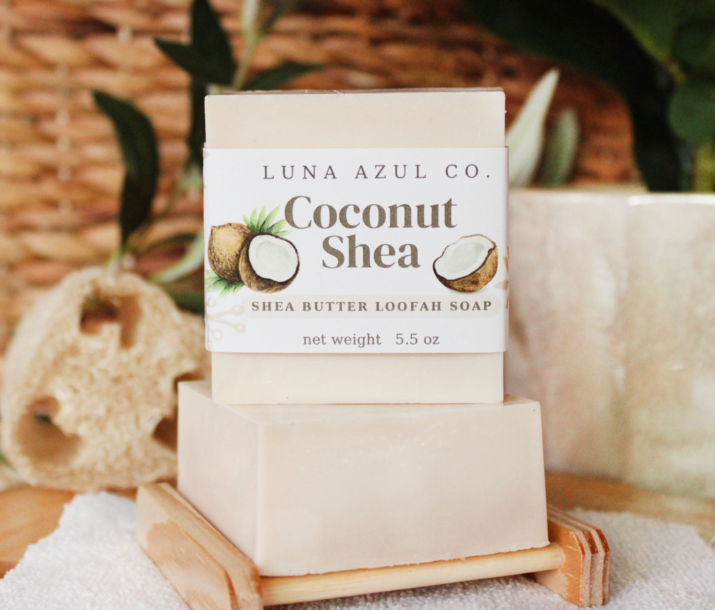 Coconut Shea Loofah Soap with Shea Butter - 5.5oz