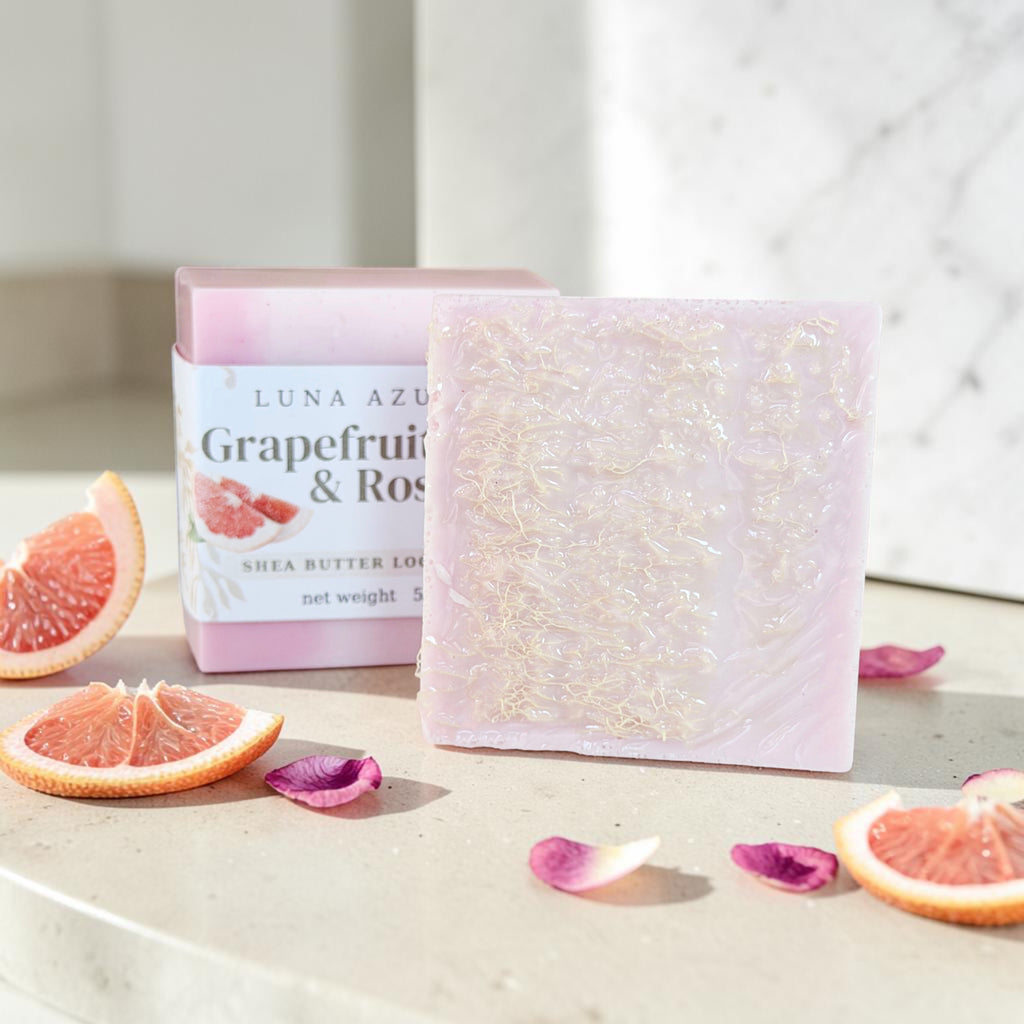 Grapefruit Musk & Rose Shea Butter Loofah Soap Bar - 5.5oz