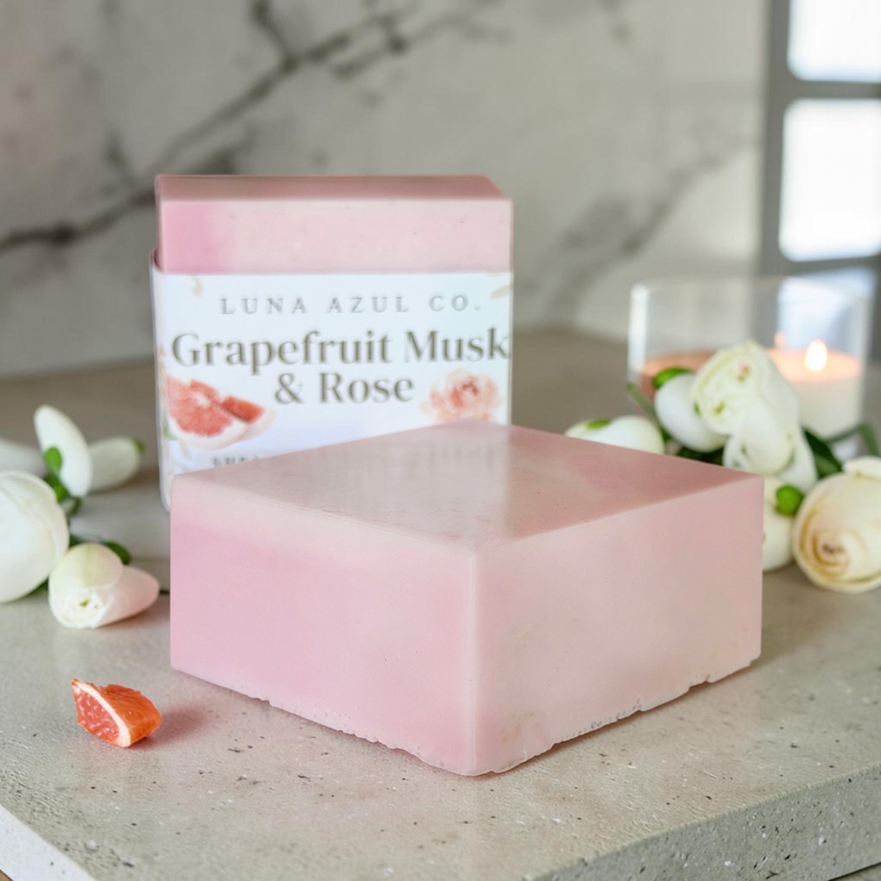 Grapefruit Musk & Rose Shea Butter Loofah Soap Bar - 5.5oz