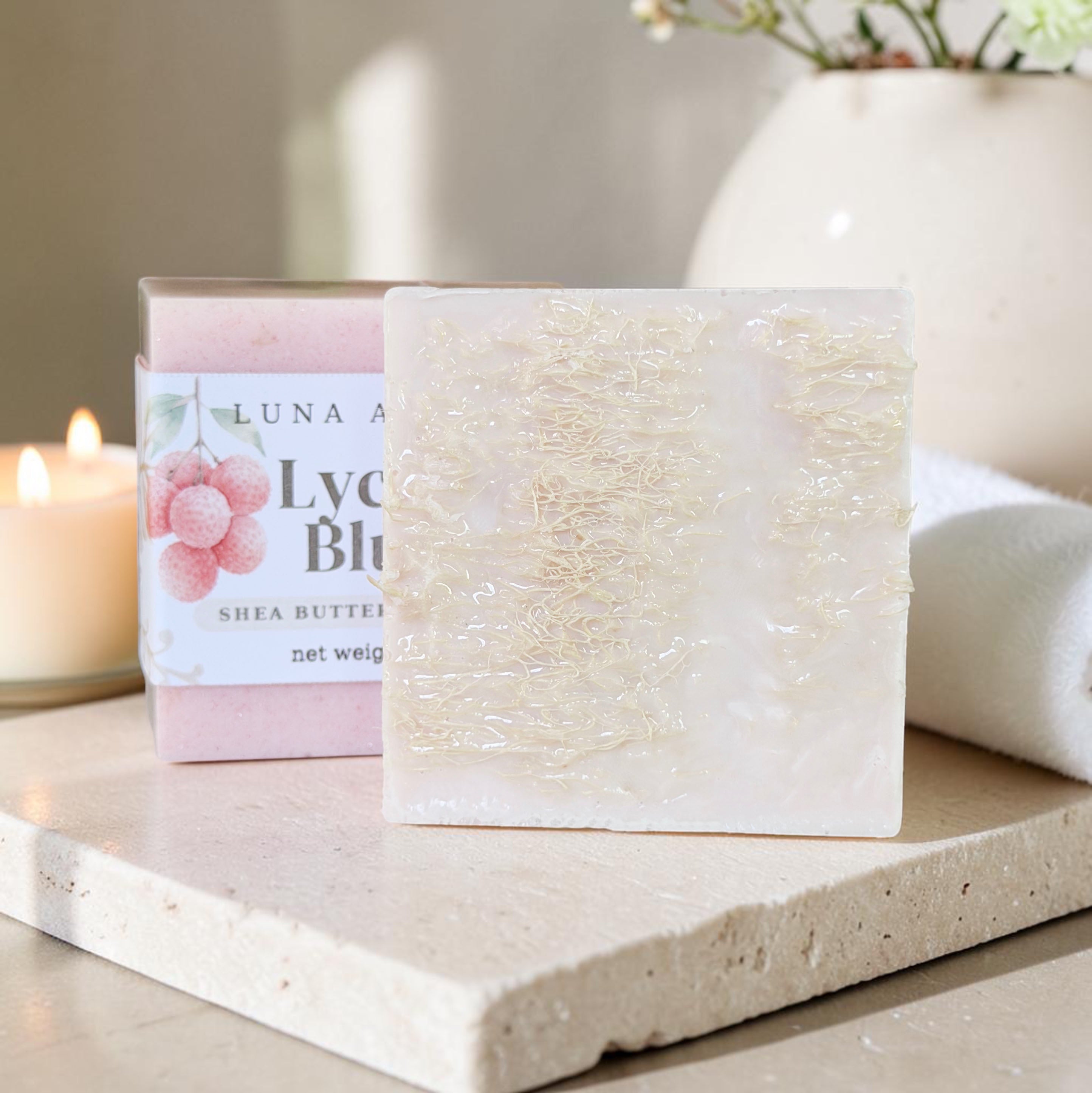 Lychee Blush Shea Butter Loofah Soap Bar - 5.5oz