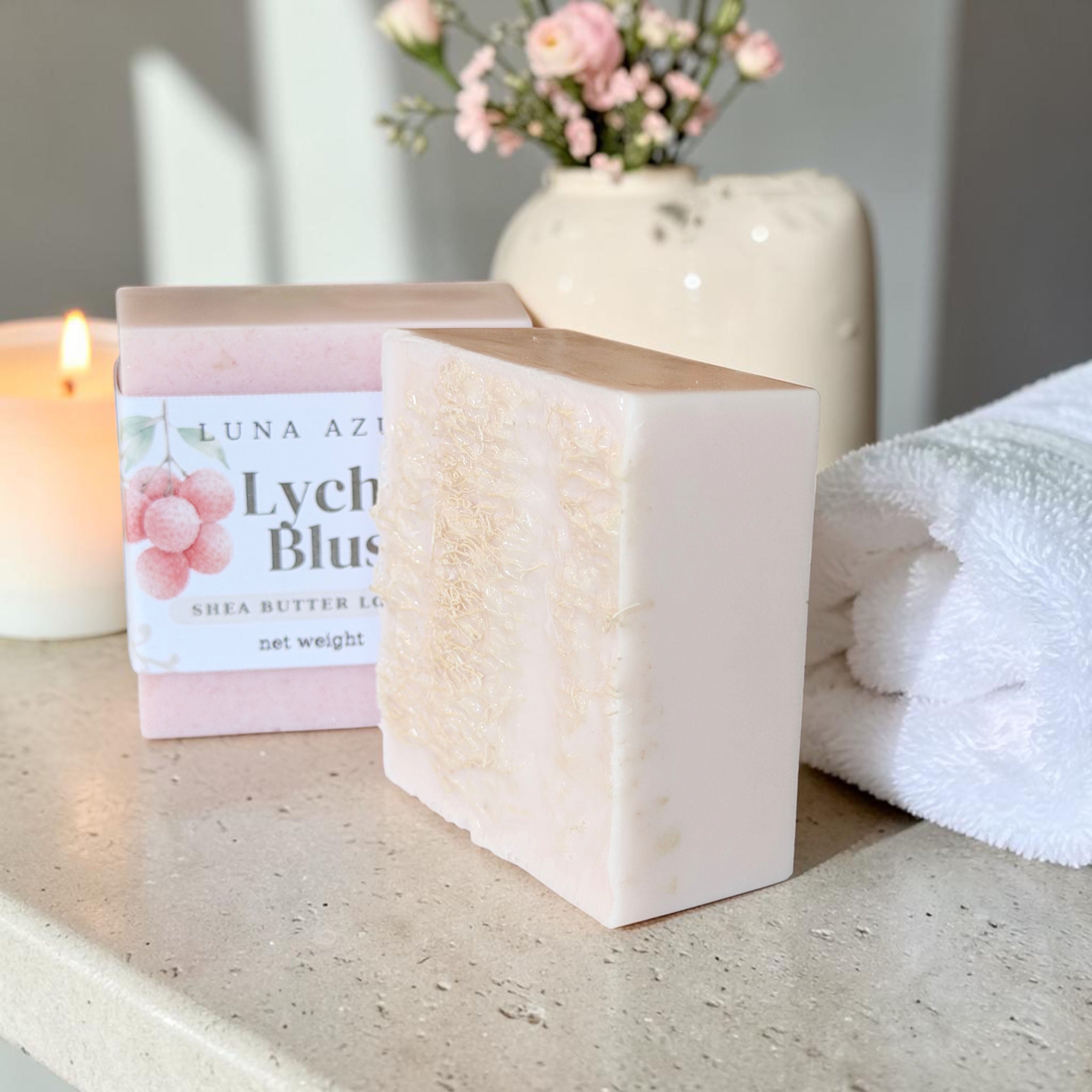 Lychee Blush Shea Butter Loofah Soap Bar - 5.5oz