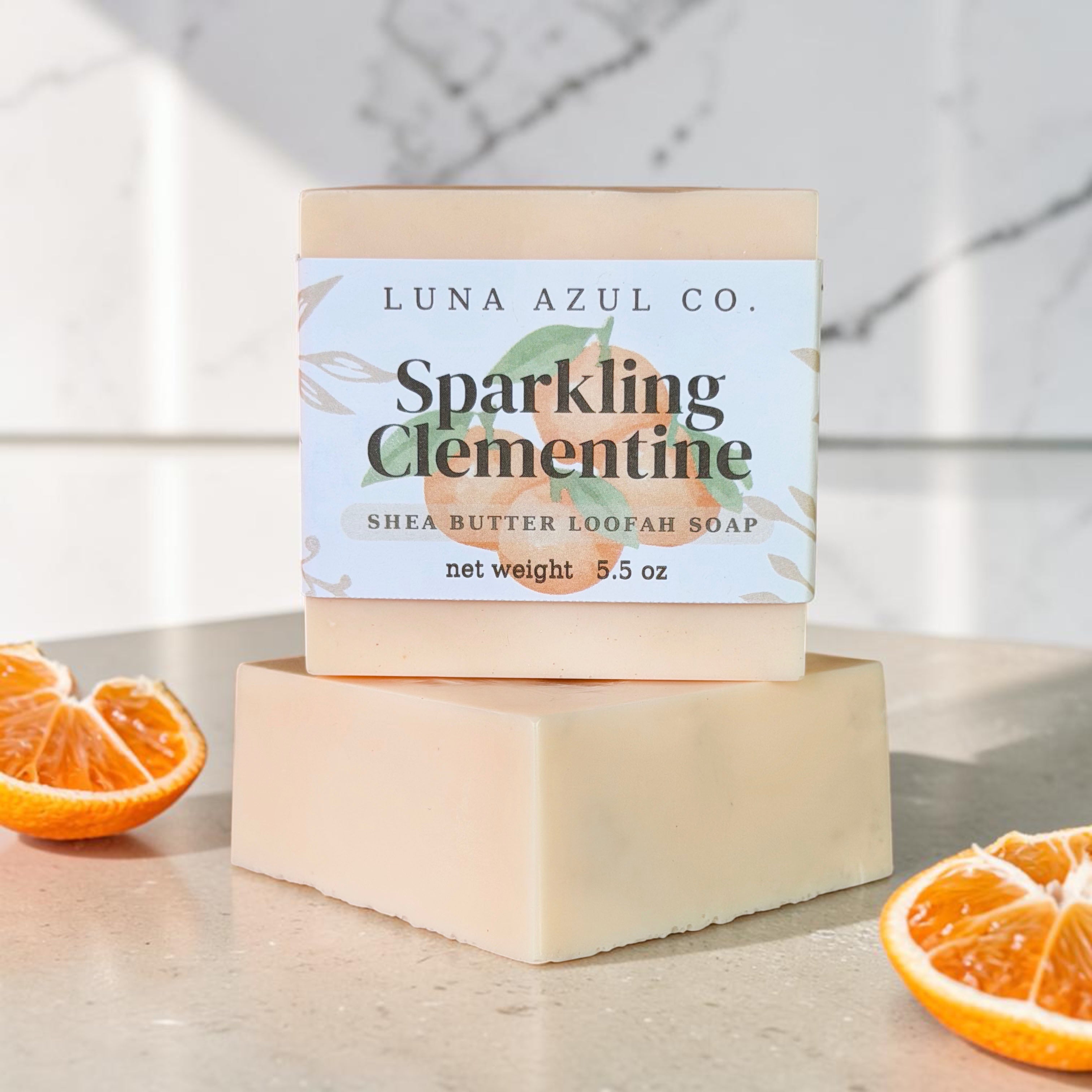 Sparkling Clementine Shea Butter Loofah Soap Bar  - 5.5oz