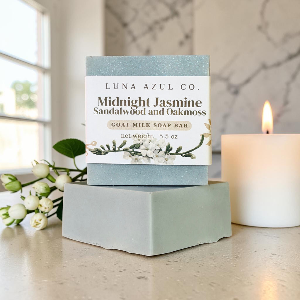 Midnight Jasmine Sandalwood and Oakmoss Goat Milk Loofah Soap Bar - 5.5oz