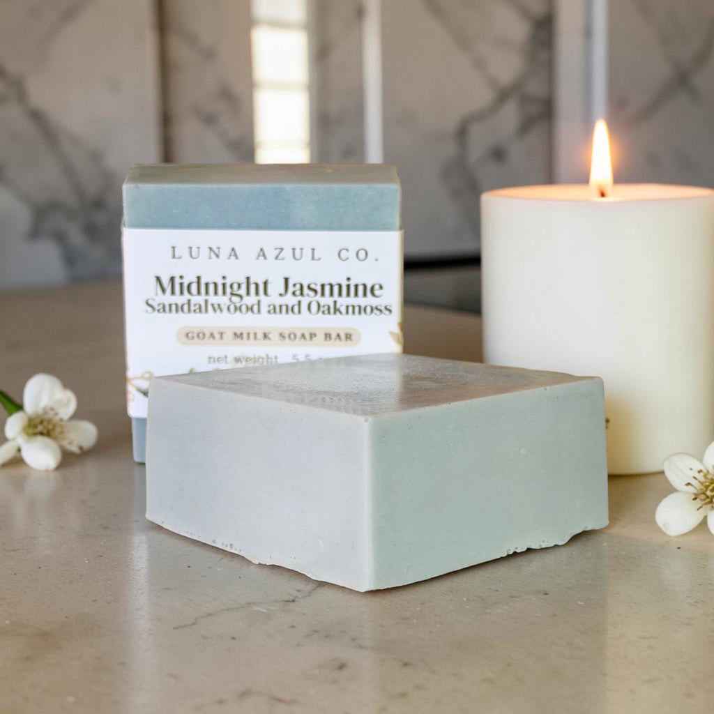 Midnight Jasmine Sandalwood and Oakmoss Goat Milk Loofah Soap Bar - 5.5oz