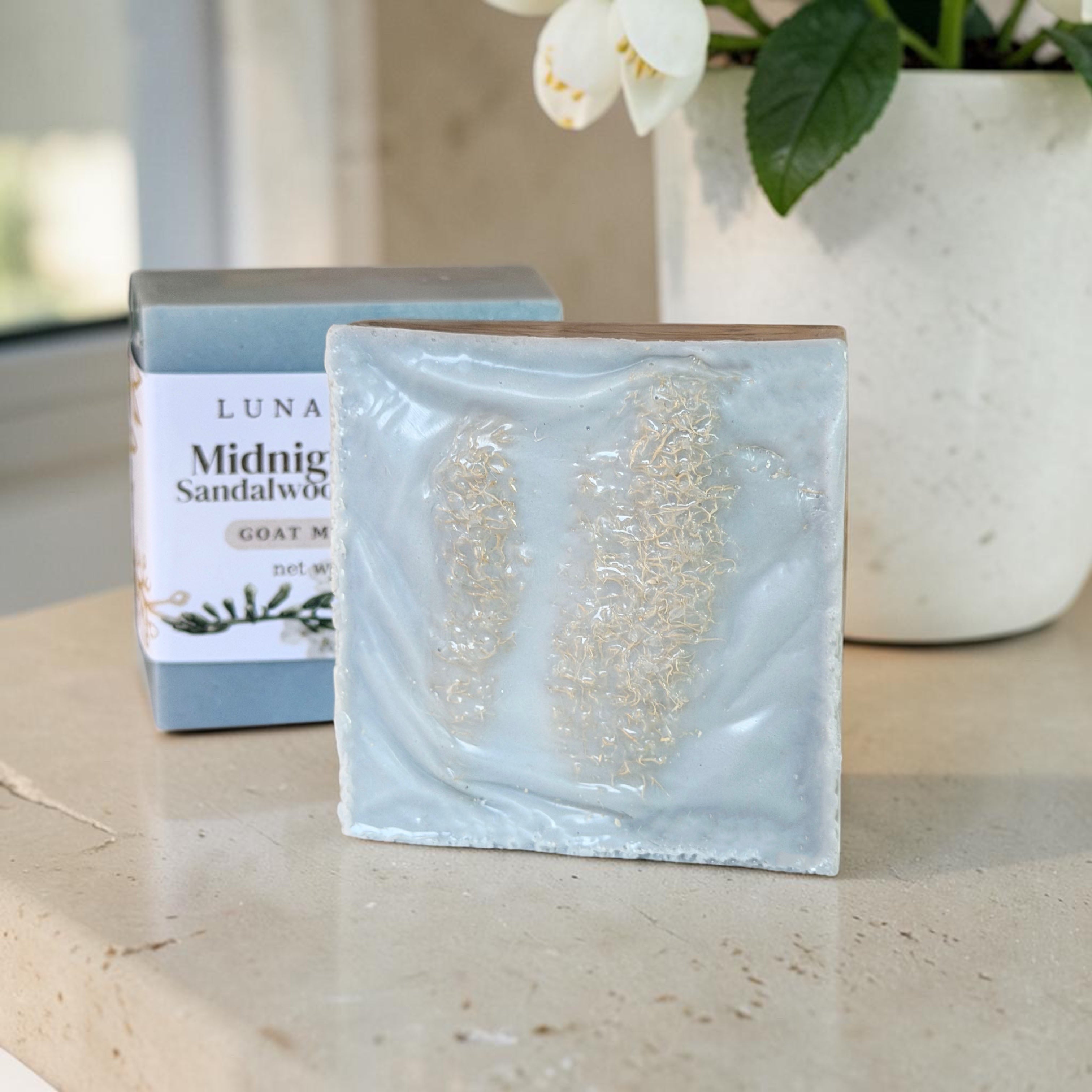 Midnight Jasmine Sandalwood and Oakmoss Goat Milk Loofah Soap Bar - 5.5oz