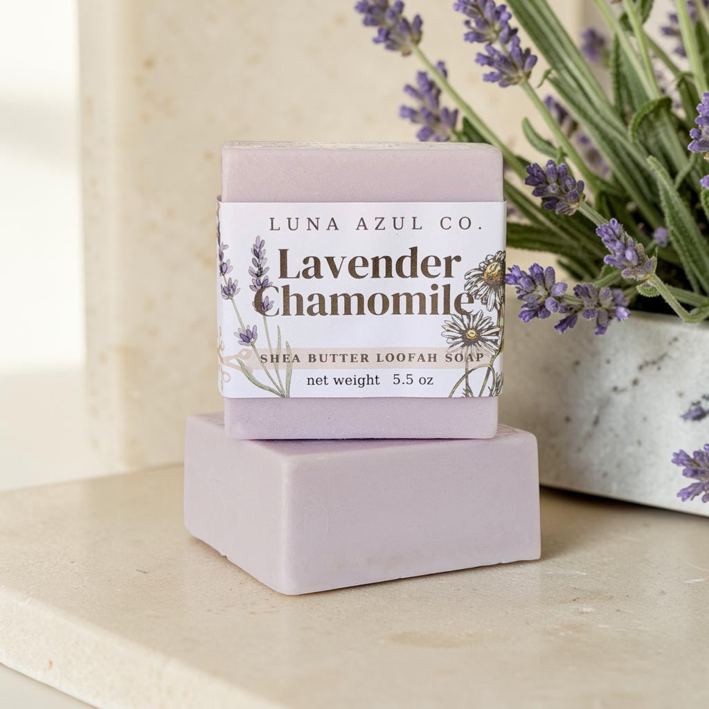 Lavender Chamomile Shea Butter Loofah Soap Bar - 5.5oz