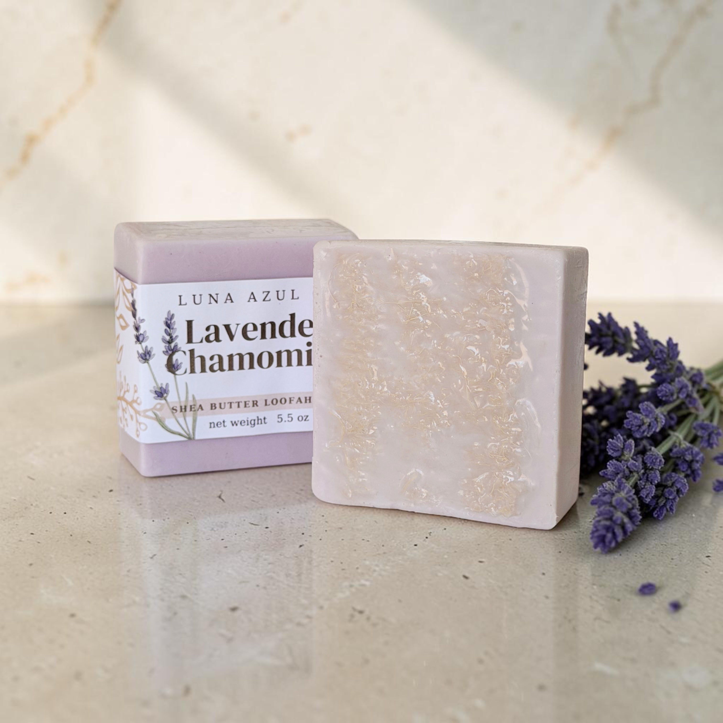 Lavender Chamomile Shea Butter Loofah Soap Bar - 5.5oz