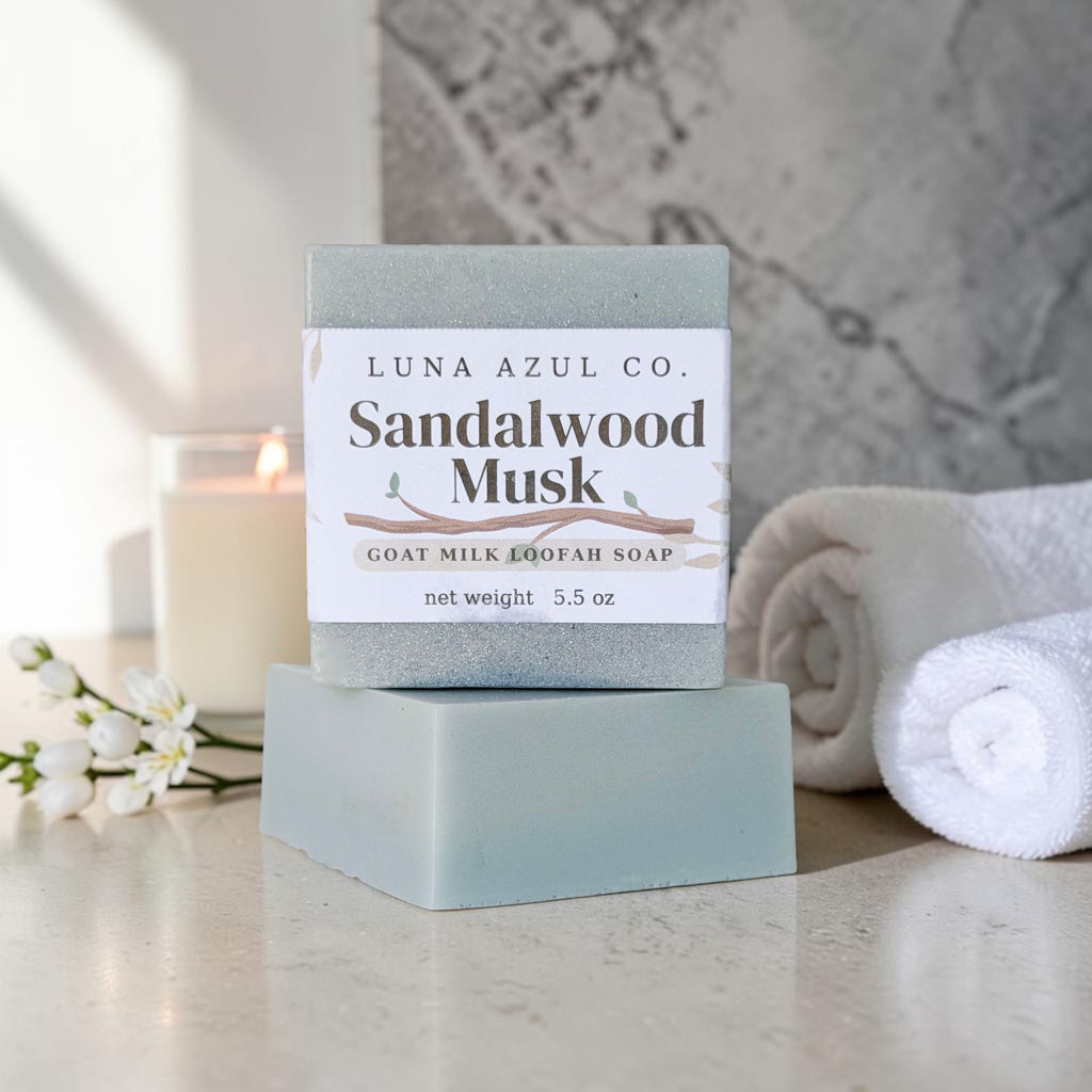 Sandalwood Musk Goat Milk Loofah Soap Bar - 5.5oz