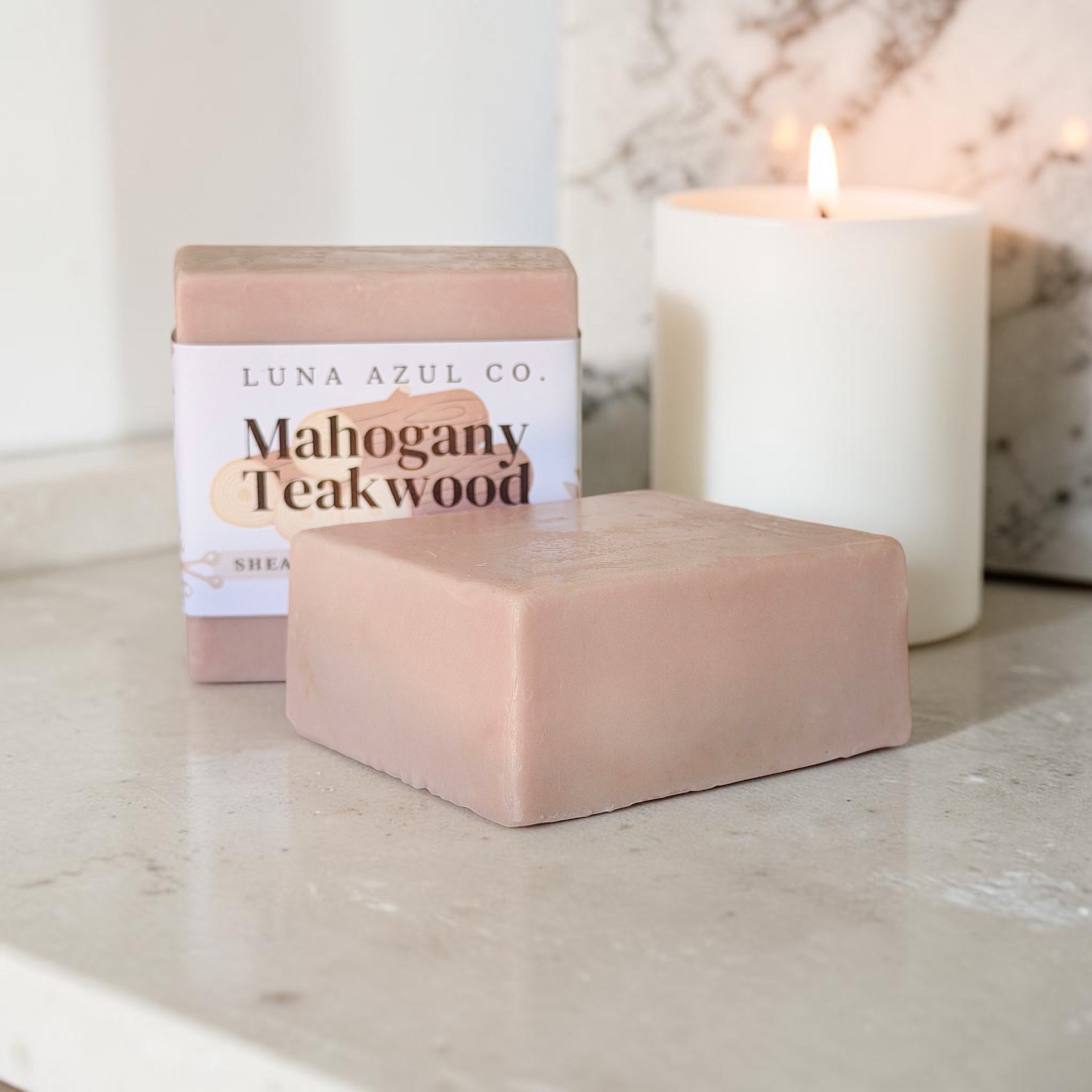 Mahogany Teakwood Loofah Soap Bar with Shea Butter - 5.5oz