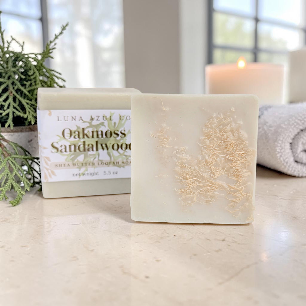 Oakmoss Sandalwood Shea Butter Loofah Soap Bar - 5.5oz