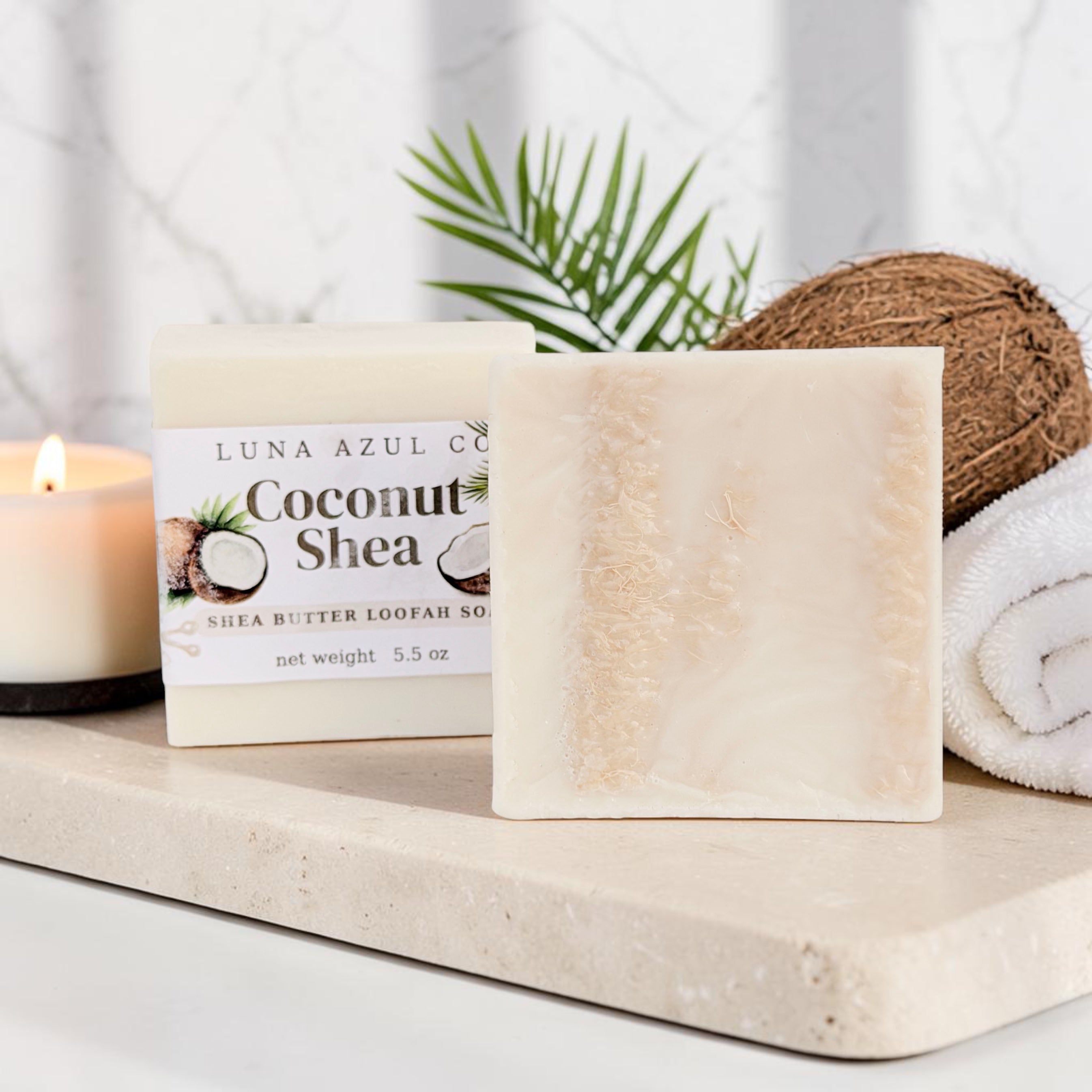 Coconut Shea Butter Loofah Soap Bar - 5.5oz