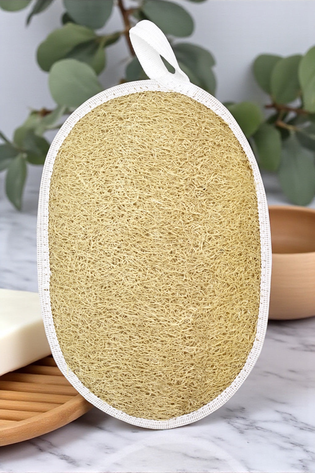 Loofah Sponge Oval Body Pad with Terry Cloth