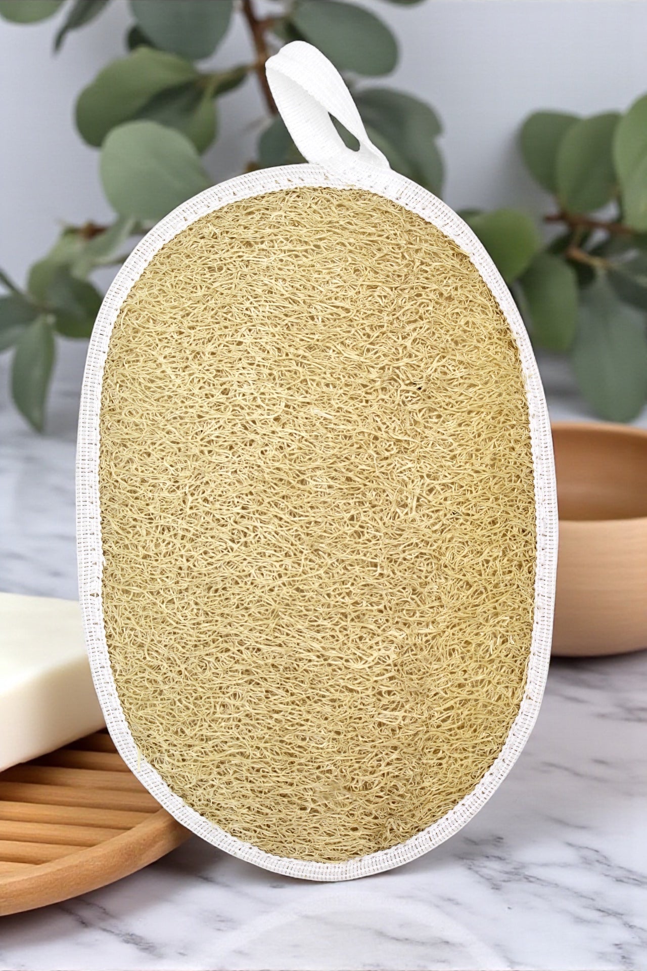 Loofah Sponge Oval Body Pad with Terry Cloth