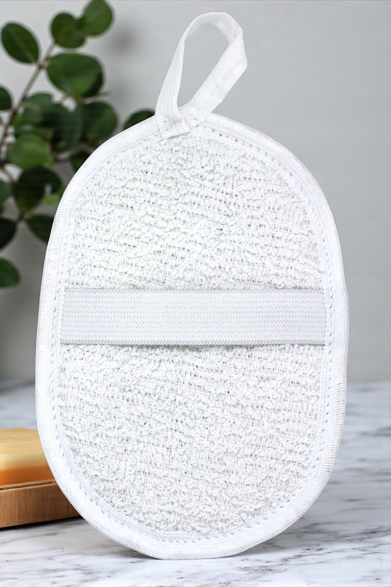 Loofah Sponge Oval Body Pad with Terry Cloth