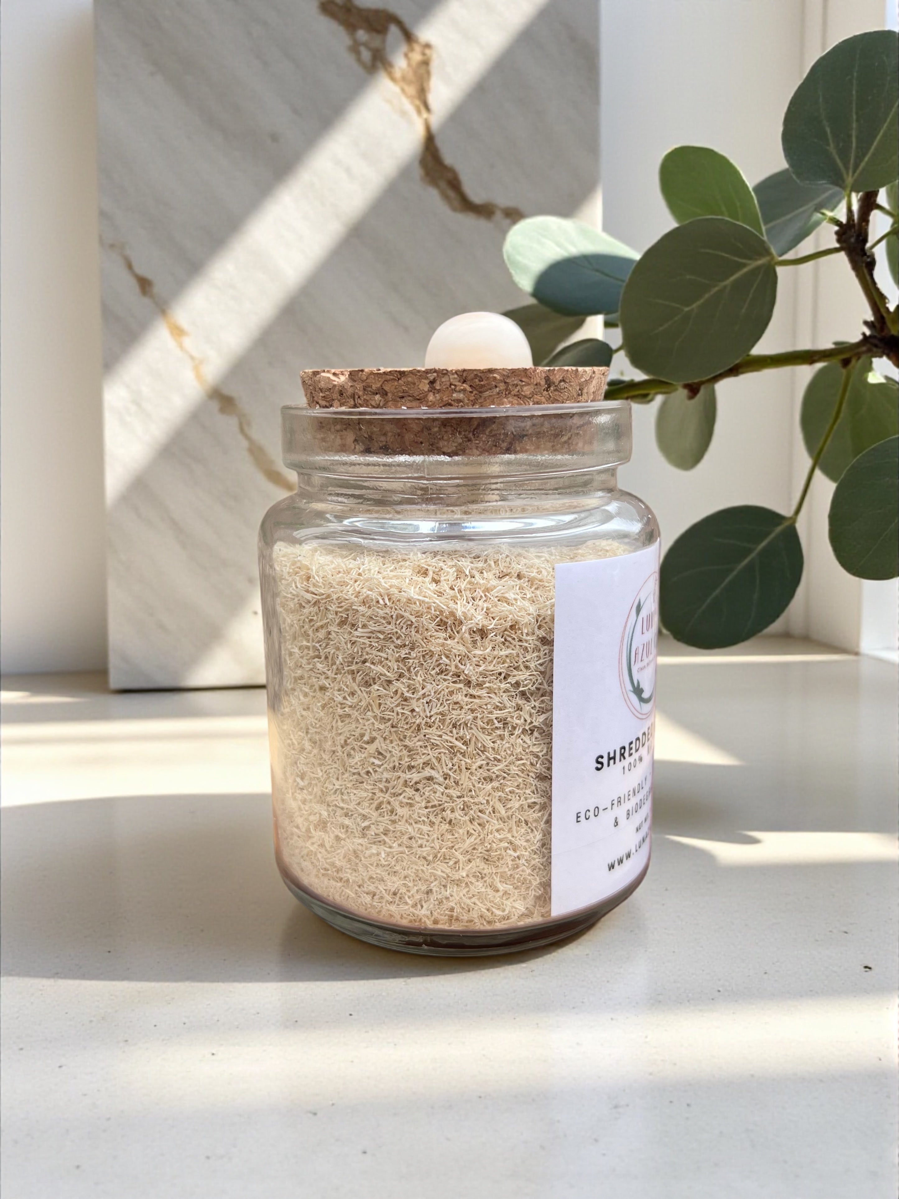 2 OZ Natural Shredded Loofah Jar
