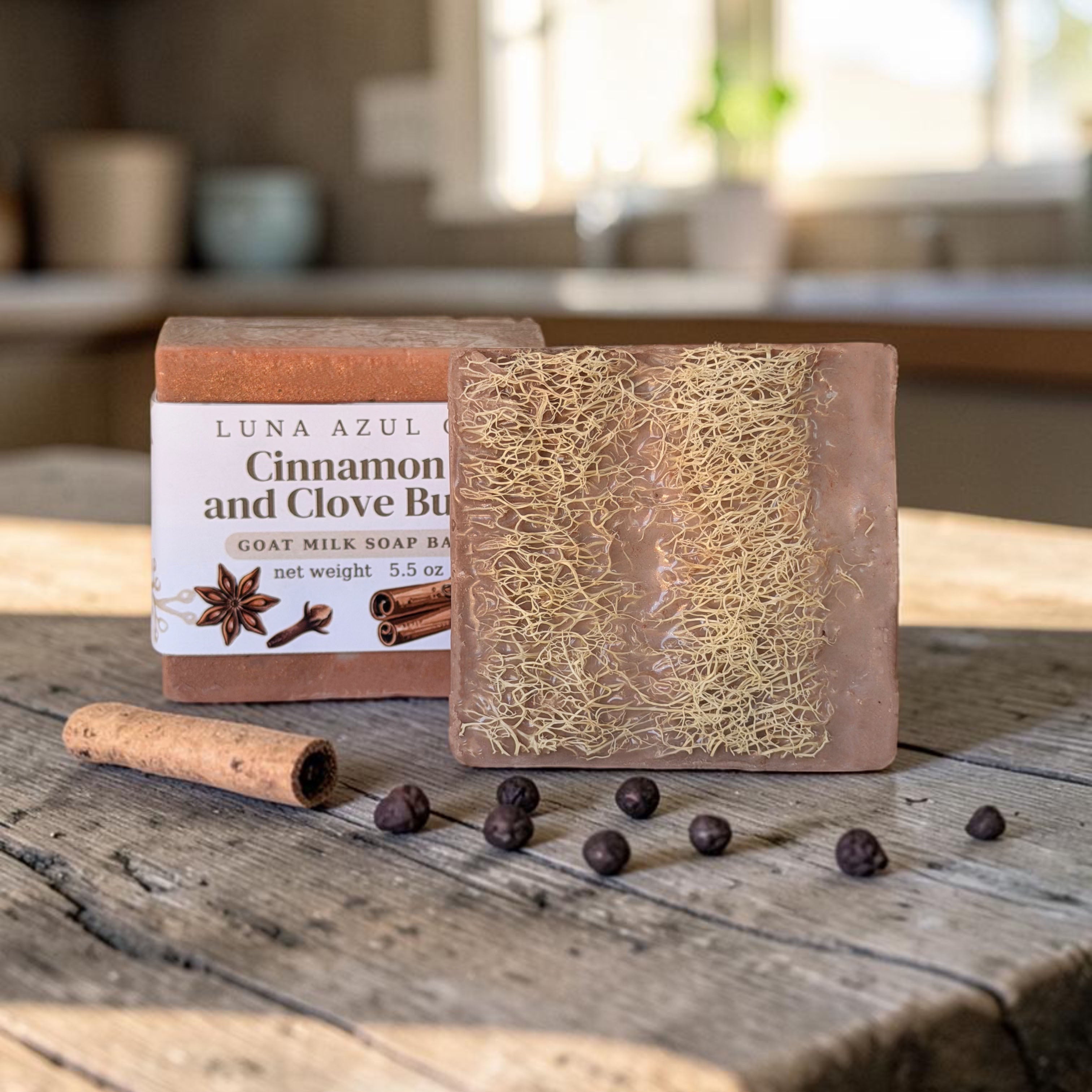 Cinnamon and Clove Buds Goat Milk Loofah Soap Bar - 5.5oz