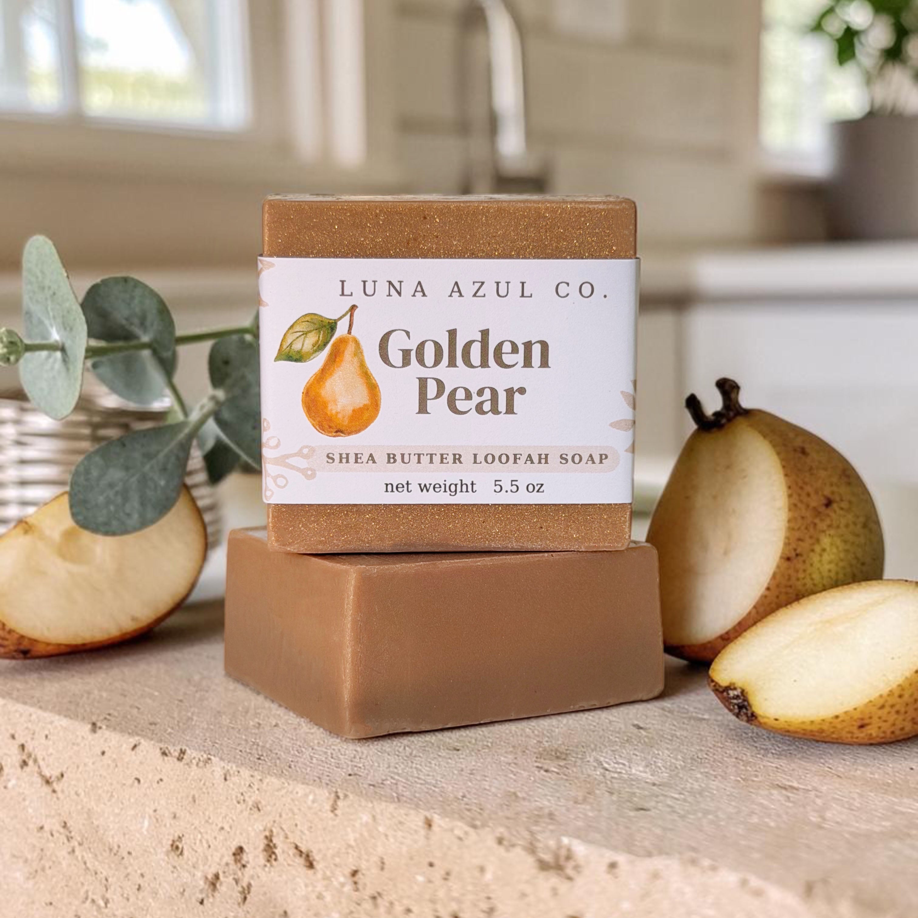 Golden Pear Shea Butter Loofah Soap Bar - 5.5oz
