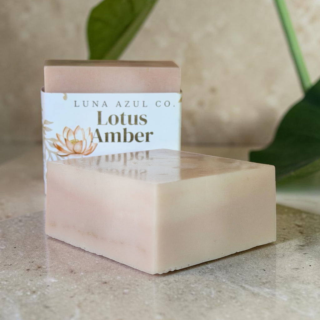 Lotus Amber Shea Butter Loofah Soap Bar - 5.5oz