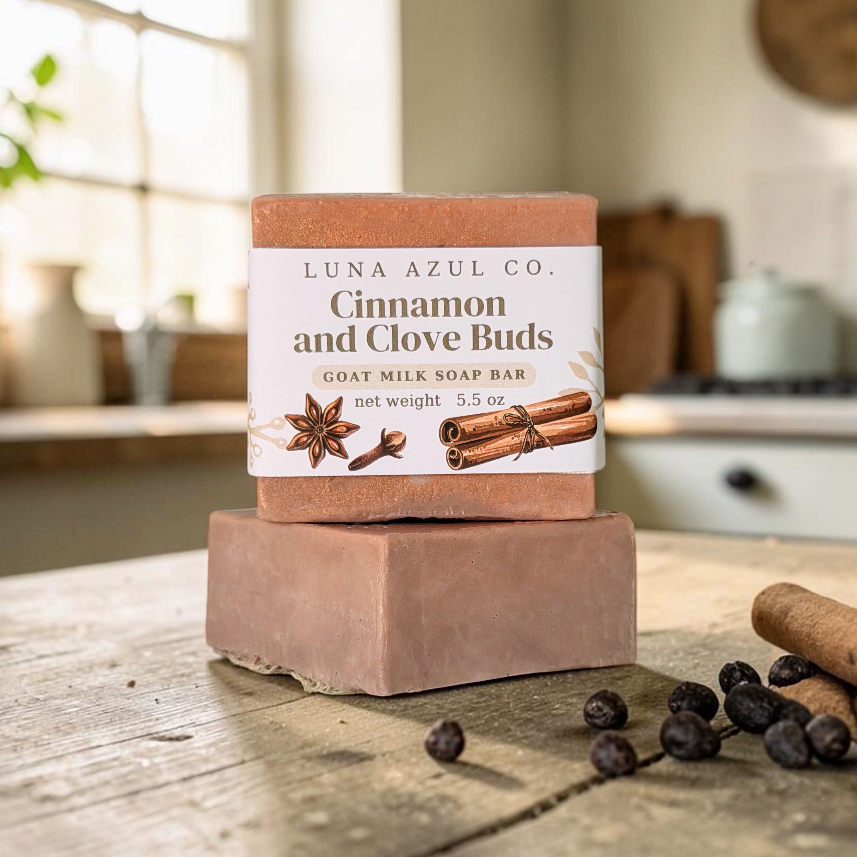 Cinnamon and Clove Buds Goat Milk Loofah Soap Bar - 5.5oz