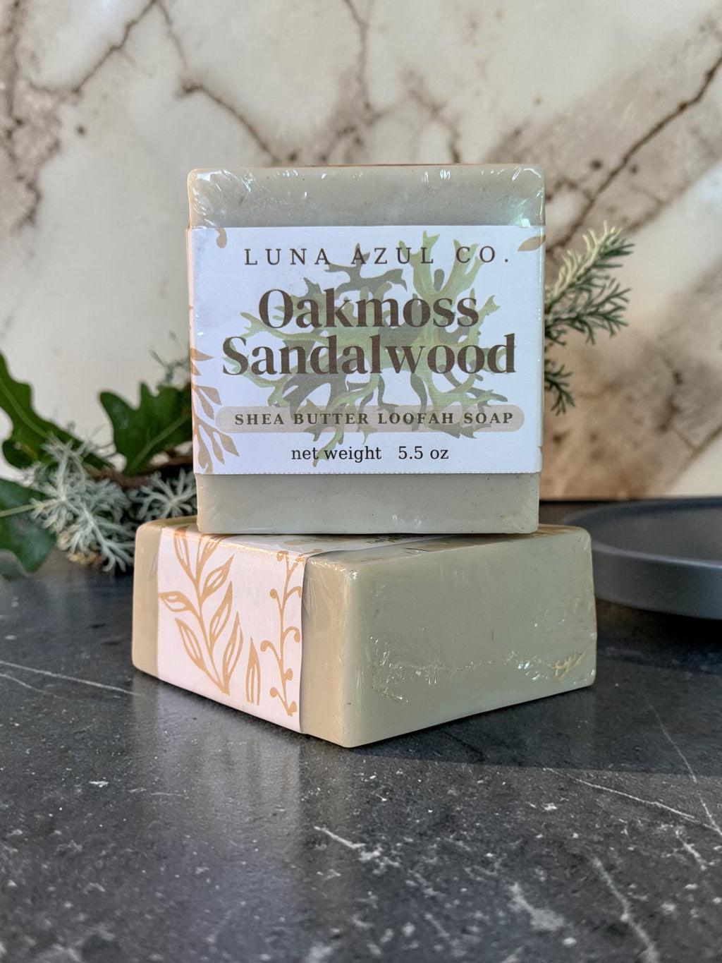 Oakmoss Sandalwood Shea Butter Loofah Soap Bar - 5.5oz