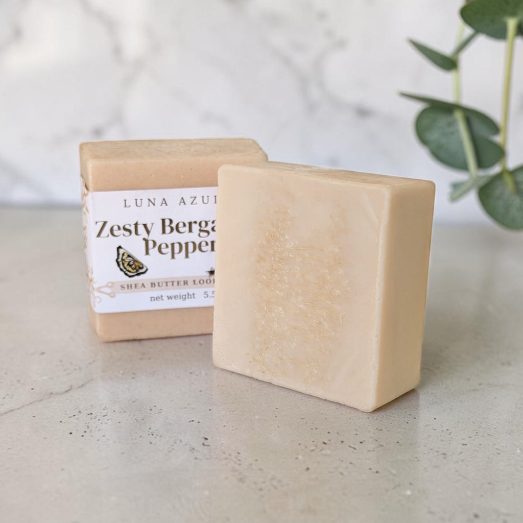 Zesty Bergamot Pepper Shea Butter Loofah Soap Bar - 5.5oz