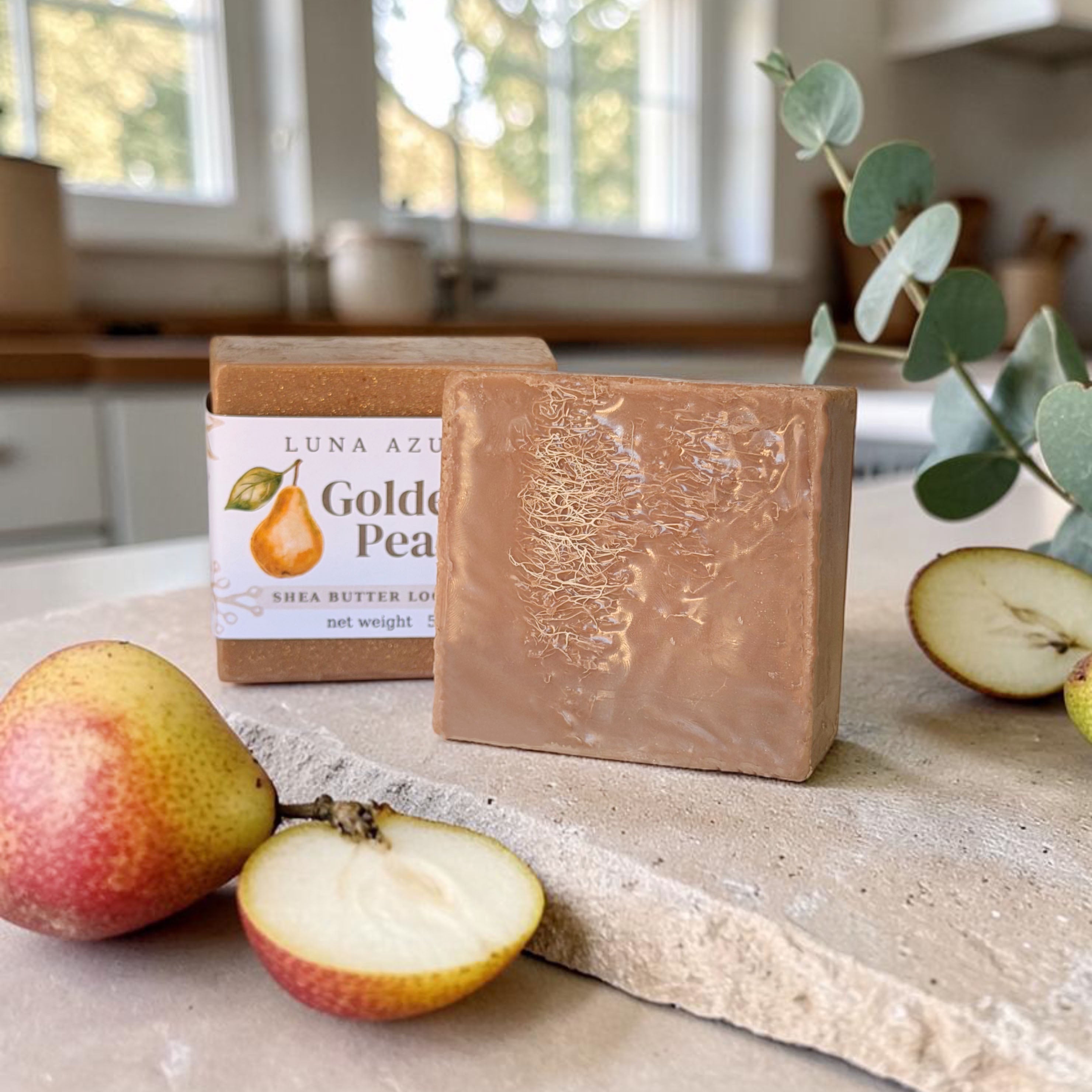 Golden Pear Shea Butter Loofah Soap Bar - 5.5oz