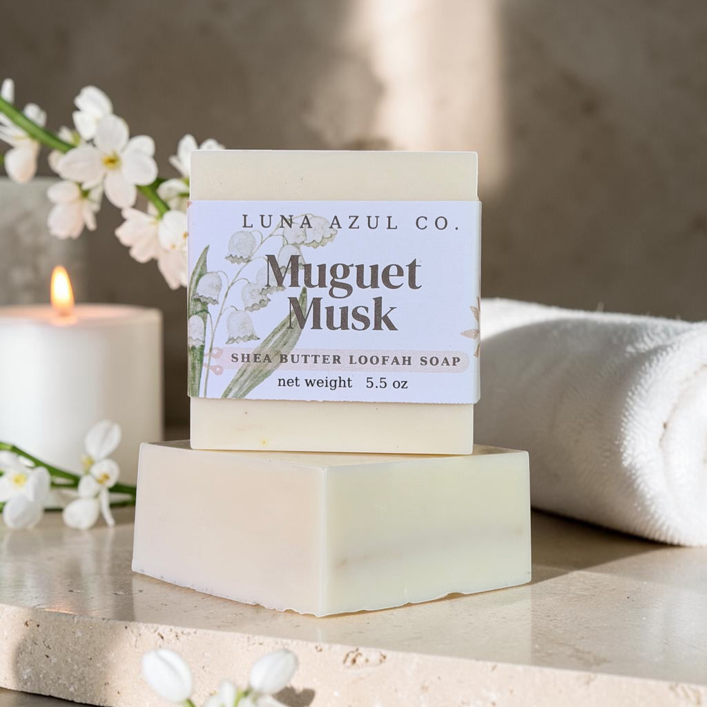 Muguet Musk Shea Butter Loofah Soap Bar - 5.5oz