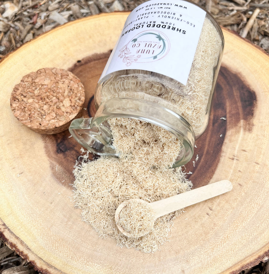 2 OZ Natural Shredded Loofah Jar