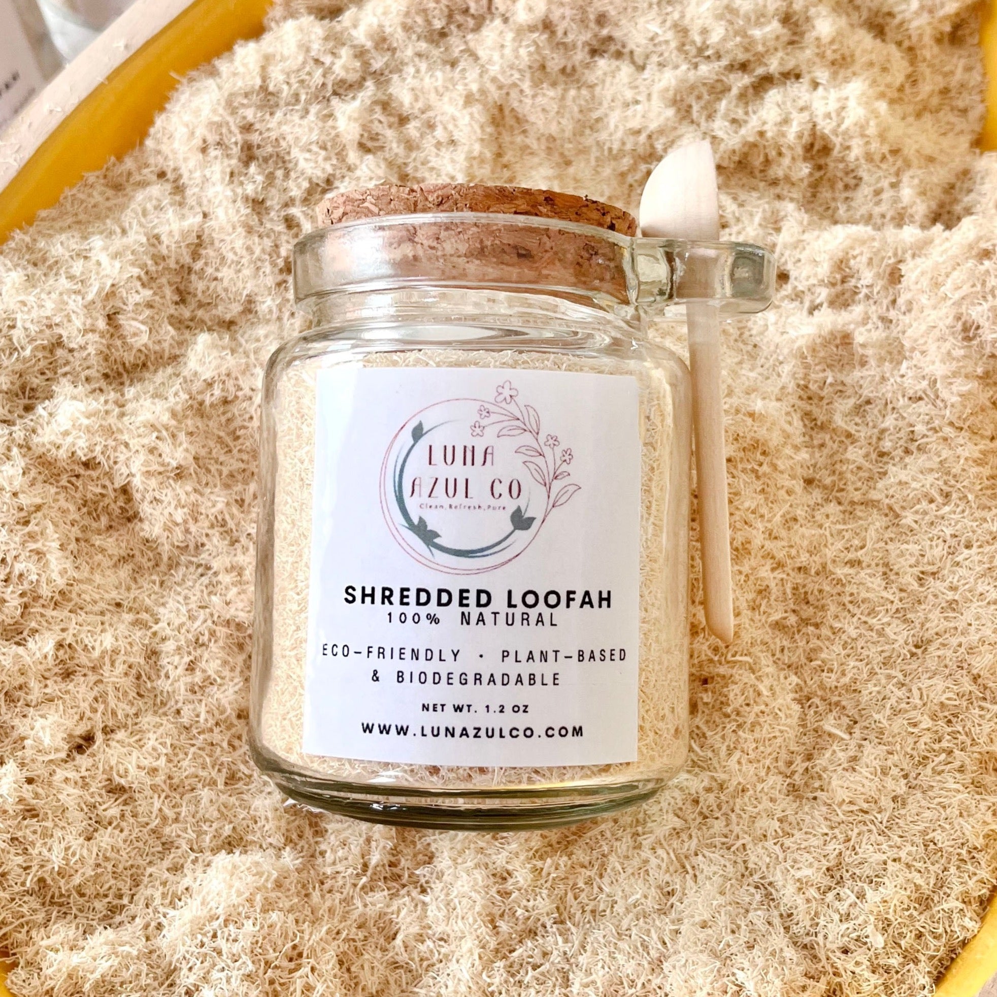 2 OZ Natural Shredded Loofah Jar